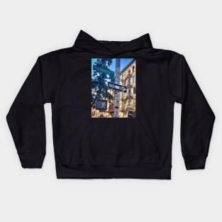 Street Sign One Way Traffic Light Mulberry St Manhattan NYC Kids Hoodie